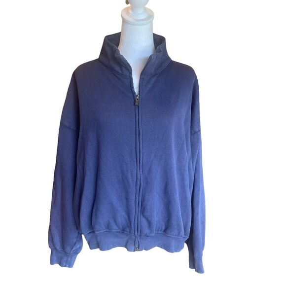 PINK Ivy Fleece Full Zip Sweatshirt Navy Blue Womens Large NWOT - Picture 4 of 15